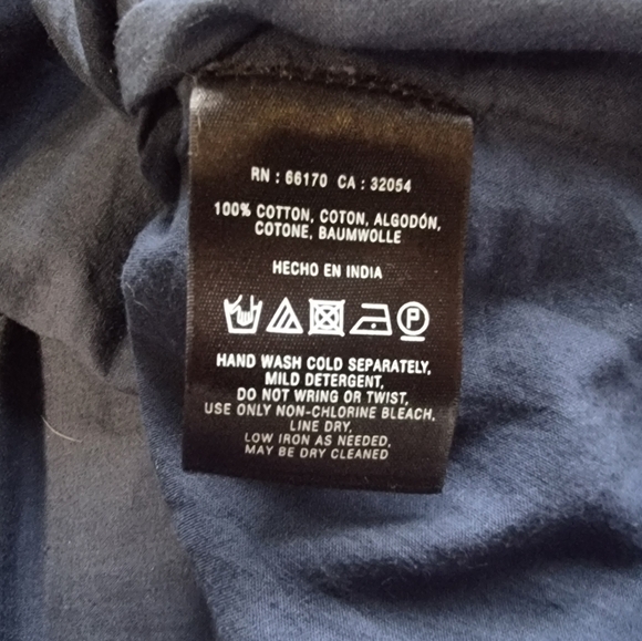 🆕️ Max Studio A-Line High-Low Ruffled Navy Blue Skirt 100% Cotton - Picture 6 of 8